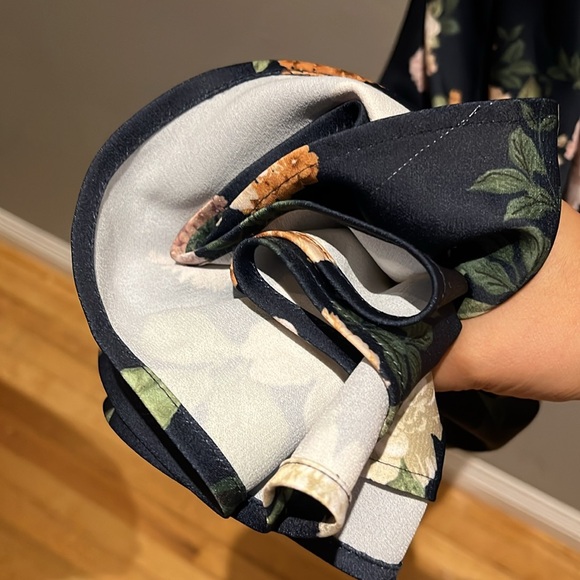 BHLDN x Anthropologie Leila Deep-V Flutter-Sleeve Satin A-Line Gown - Picture 9 of 17